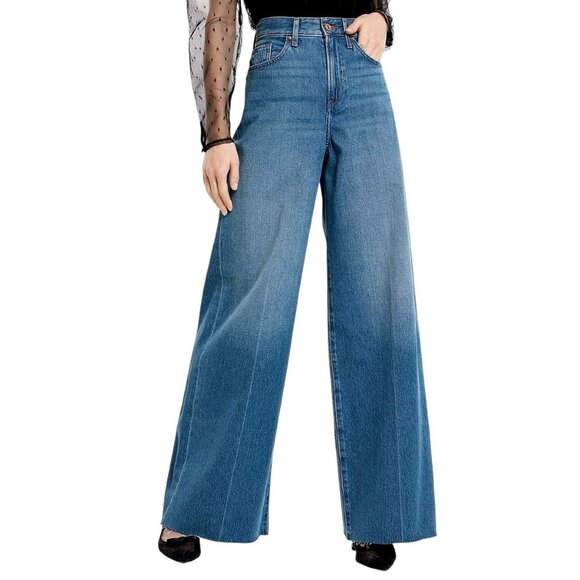 Express Super High Rise Relaxed Wide Leg Jeans - Picture 1 of 7